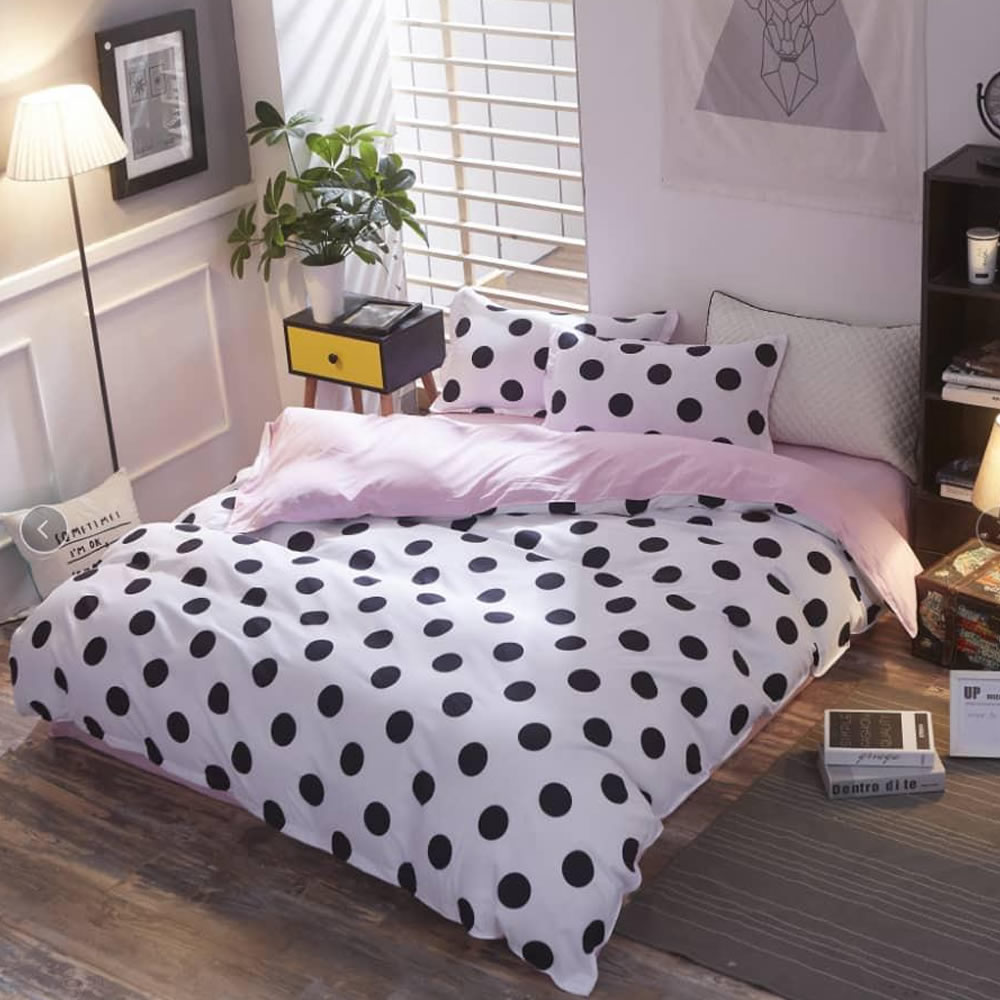 Polka Dot Bedding Set, UK King 6 Piece Set