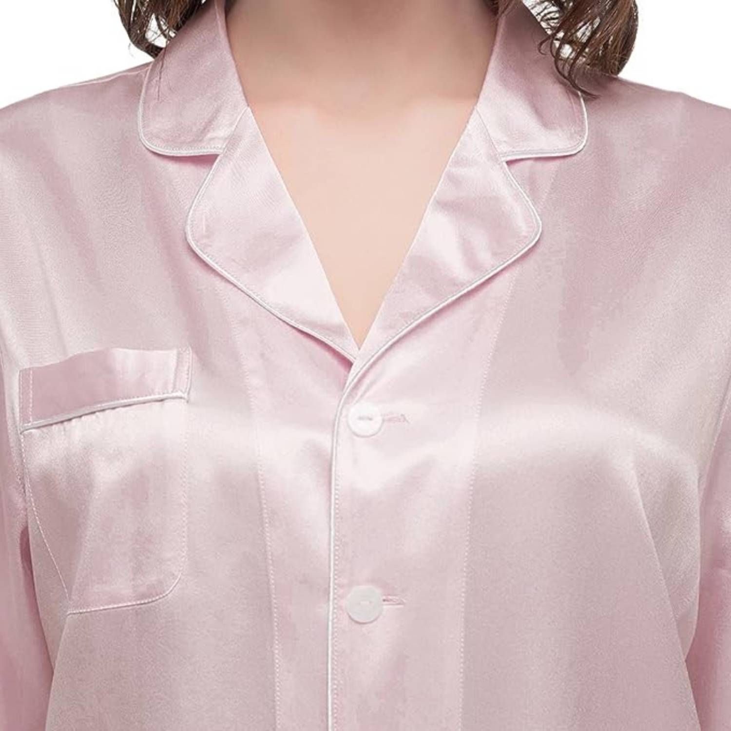 Mulberry Silk Long Pyjama Set - Pink / Small: image 8