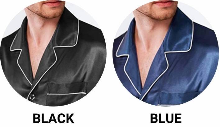 Silk Satin Pyjamas For Men - Black / L: image 4